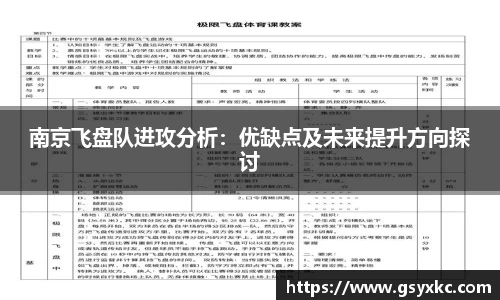南京飞盘队进攻分析：优缺点及未来提升方向探讨